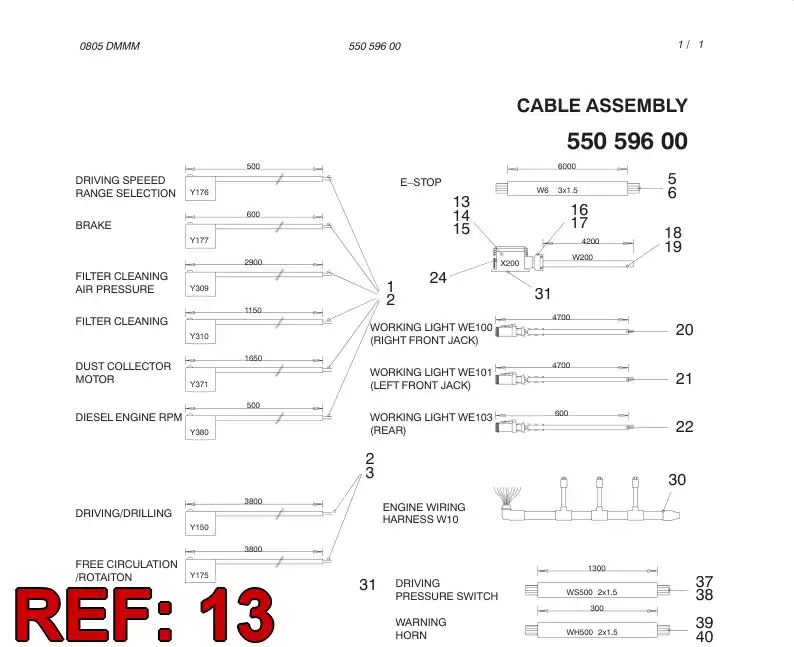 85880549 858 805 49 Case, Multipolar Connector - Sandvik Technical Drawing