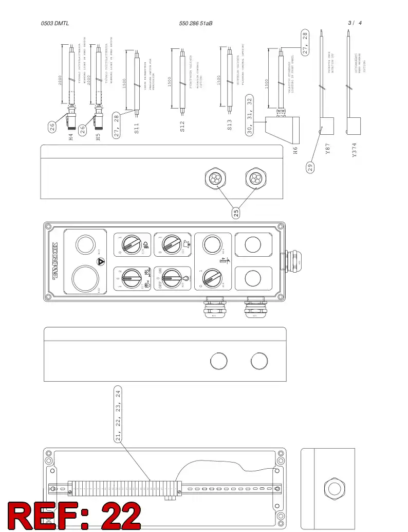 85889409 858 894 09 TERMINAL STRIP - Sandvik Technical Drawing