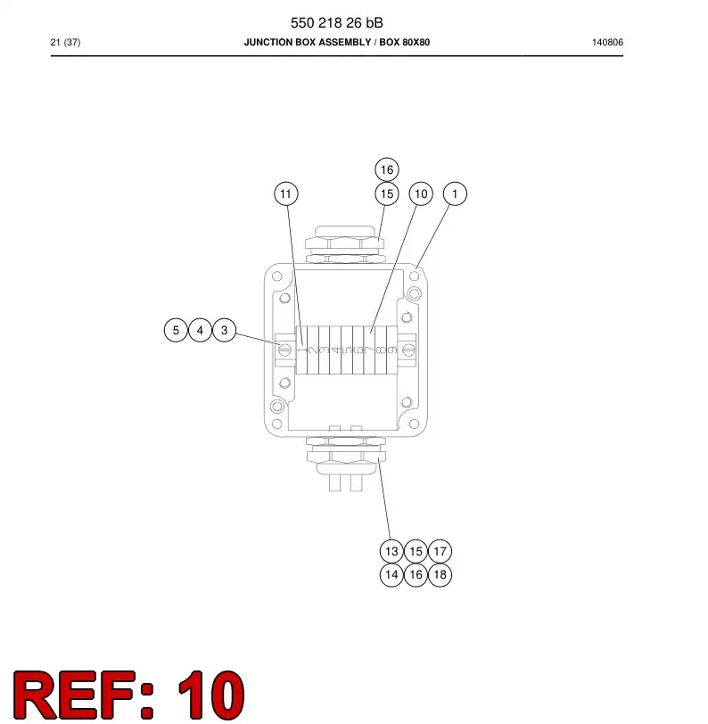 85889409a 858 894 09a Terminal Strip - Sandvik Technical Drawing
