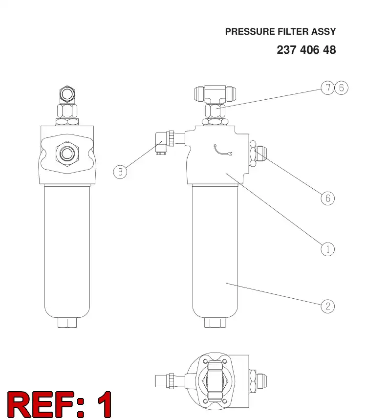85893219 858 932 19 PRESSURE FILTER - Sandvik Technical Drawing