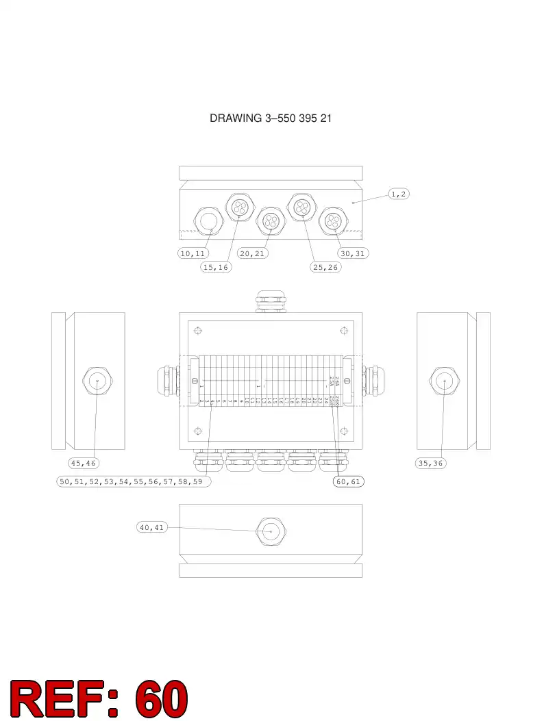 85896409 858 964 09 Terminal strip - Sandvik Technical Drawing