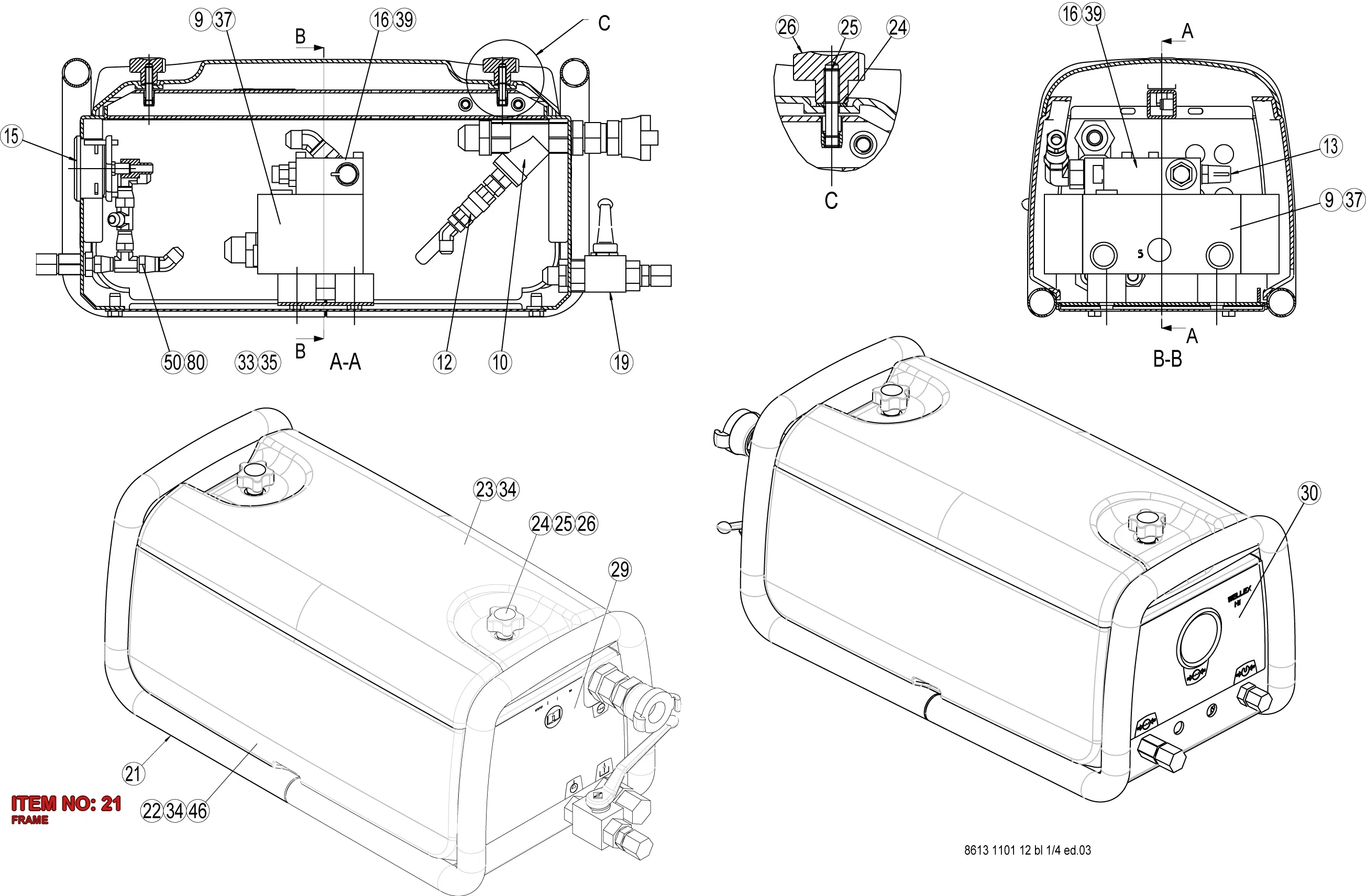 8613 1100 09 FRAME - Technical Drawing