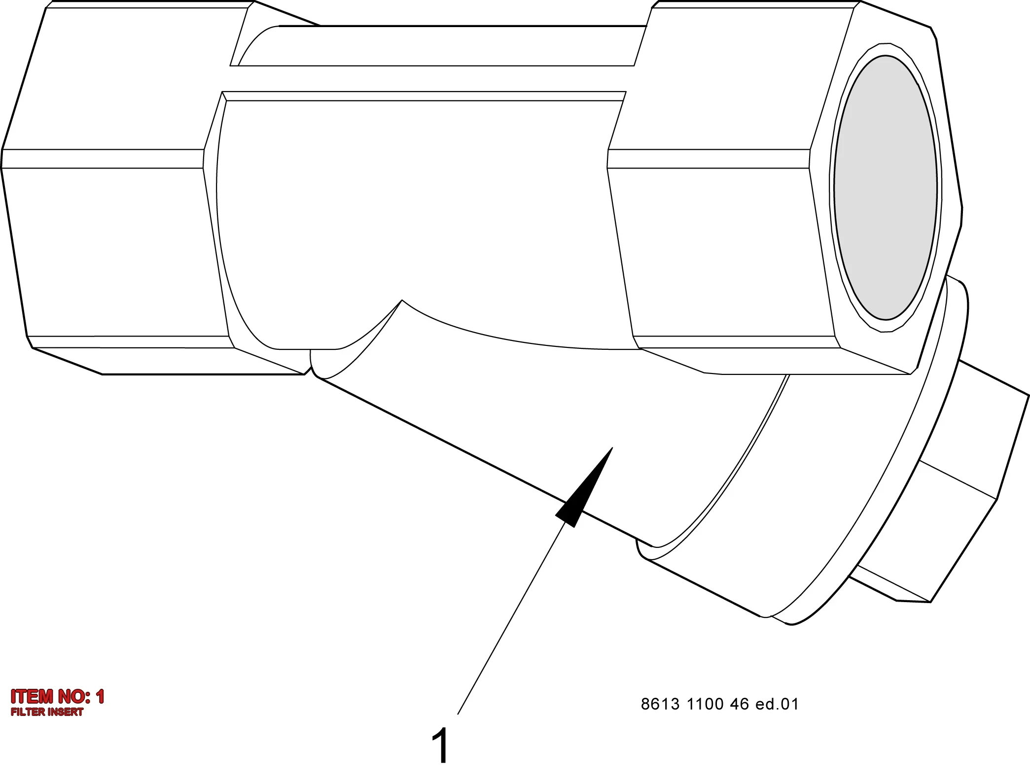 8613 1102 62 FILTER INSERT - Technical Drawing