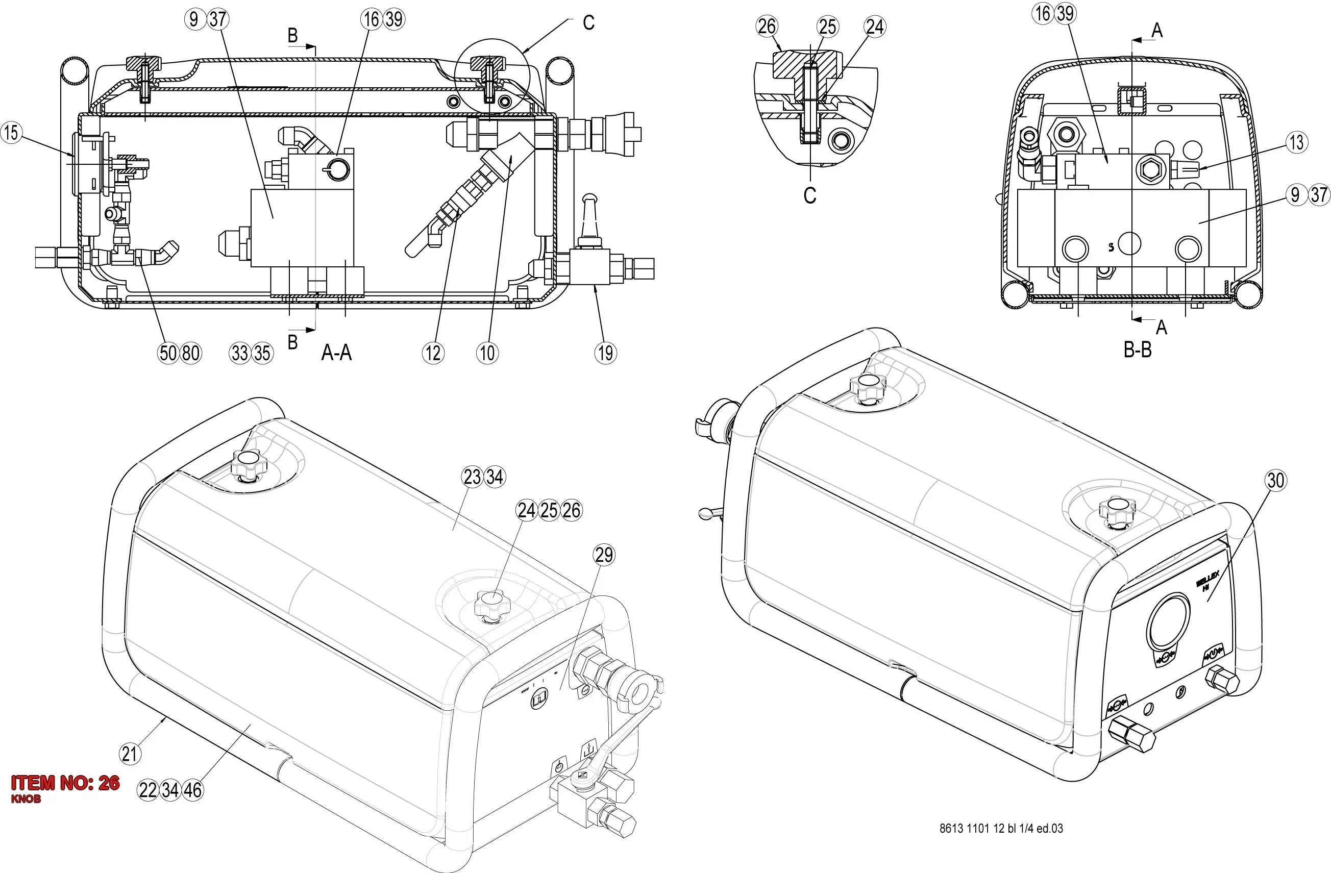 8613 1102 64 KNOB - Technical Drawing
