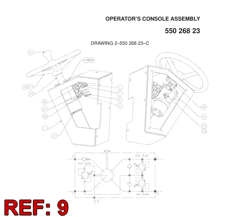 86301649 863 016 49 STEERING WHEEL - Sandvik Technical Drawing
