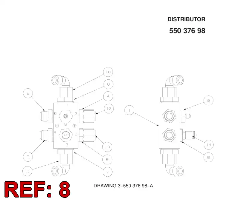 86444719 864 447 19 ADAPTER (HYDRAULIC) - Sandvik Technical Drawing