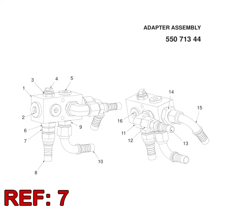 86527419 865 274 19 Adapter (hydraulic) - Sandvik Technical Drawing