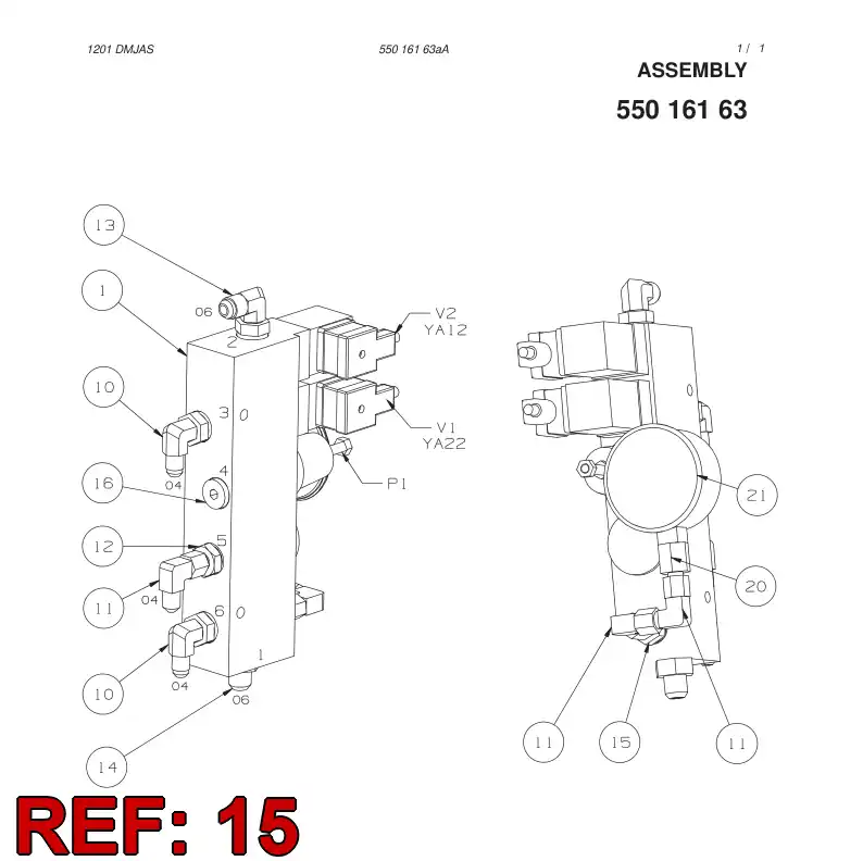 86540539 865 405 39 ADAPTER (HYDRAULIC) - Sandvik Technical Drawing