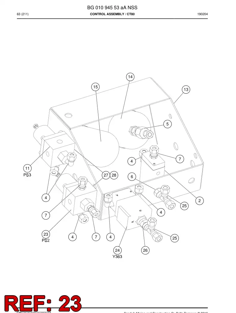 86548359 865 483 59 VLVULA, DIRECCIN - Sandvik Technical Drawing