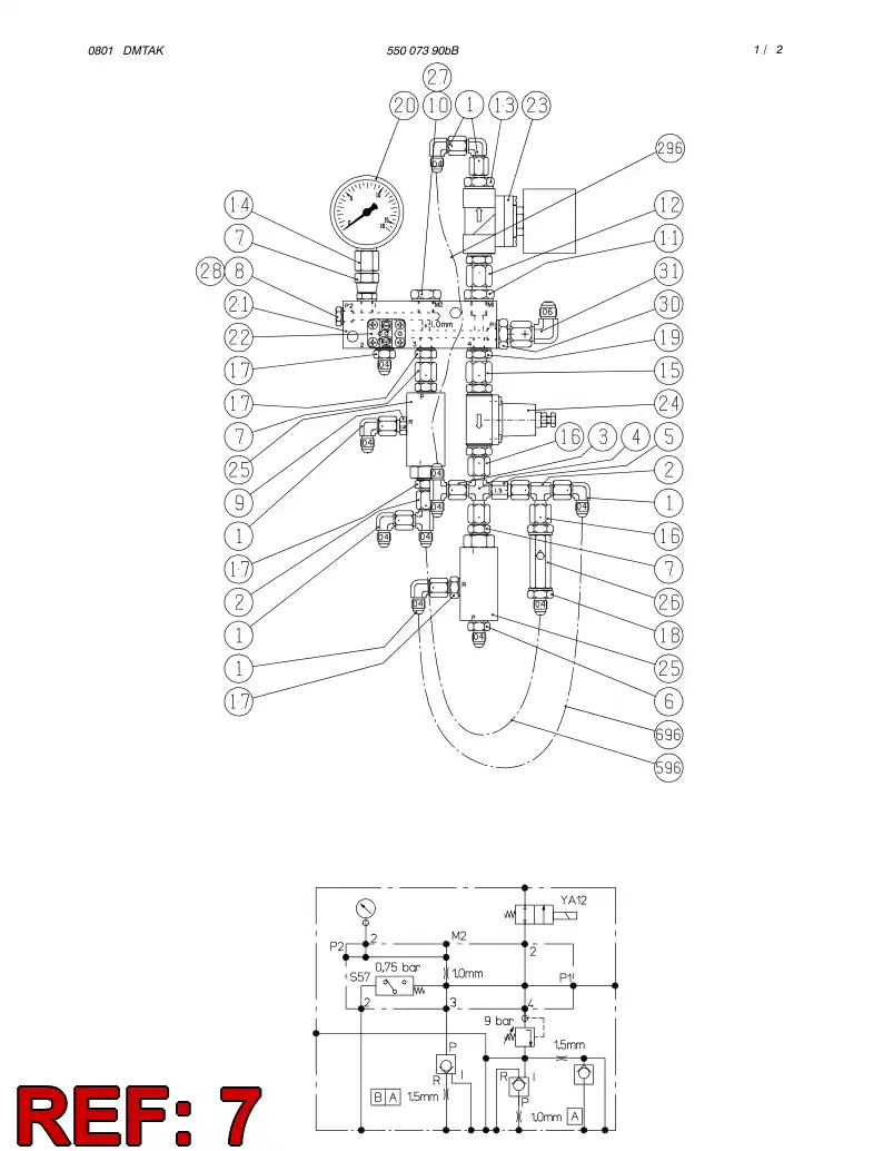 86548919 865 489 19 SWIVEL NUT MALE ADAPTER - Sandvik Technical Drawing