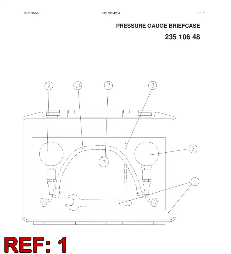 86556519 865 565 19 PRESSURE GAUGE BRIEFCASE - Sandvik Technical Drawing