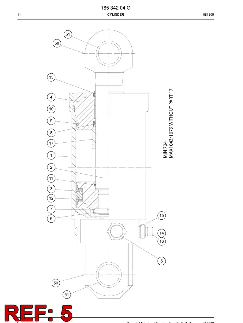 86561909 865 619 09 Overcenter valve - Sandvik Technical Drawing