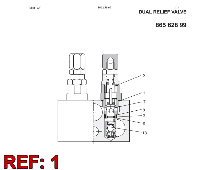 86562899 865 628 99 CROSSOVER RELIEF VALVE - Sandvik Technical Drawing