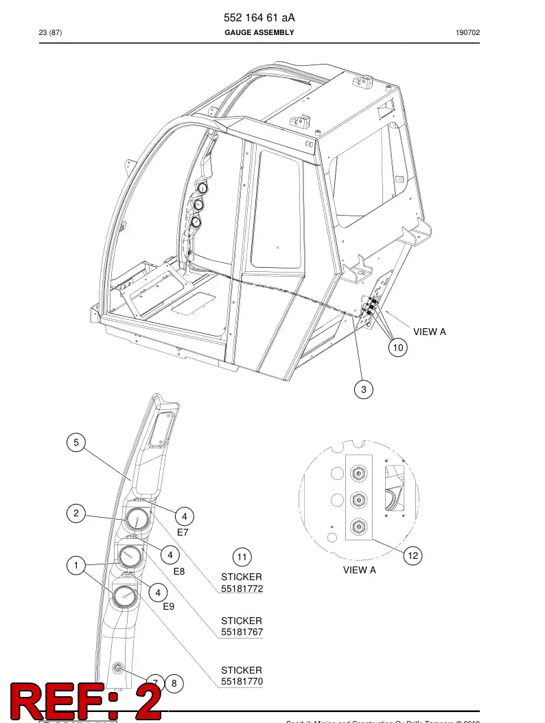 86564659a 865 646 59a Gauge, Pressure - Sandvik Technical Drawing