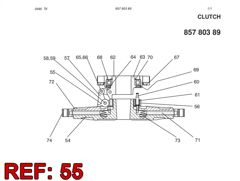 86567309 865 673 09 ADJUSTING YOKE ASSEMBLY - Sandvik Technical Drawing