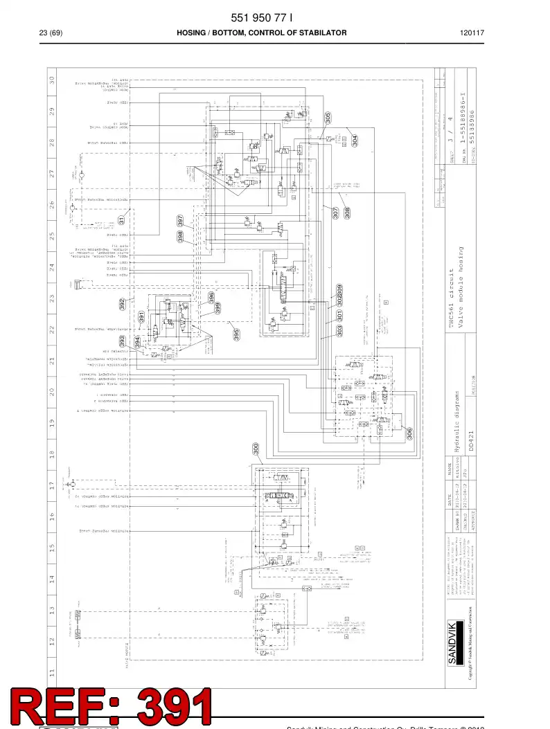 86576579a 865 765 79a Hose Assembly, Hydraulic - Sandvik Technical Drawing