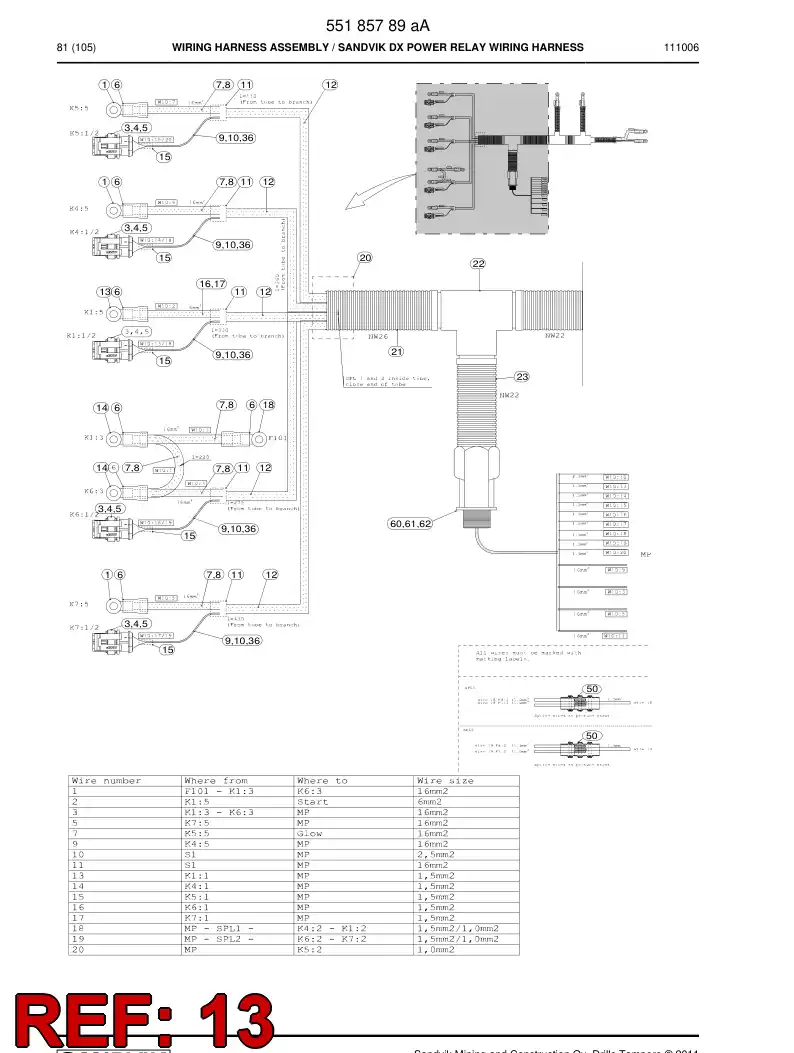86583449 865 834 49 CABLE SHOE - Sandvik Technical Drawing