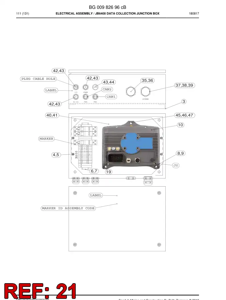 86594109a 865 941 09a CABLE - Sandvik Technical Drawing
