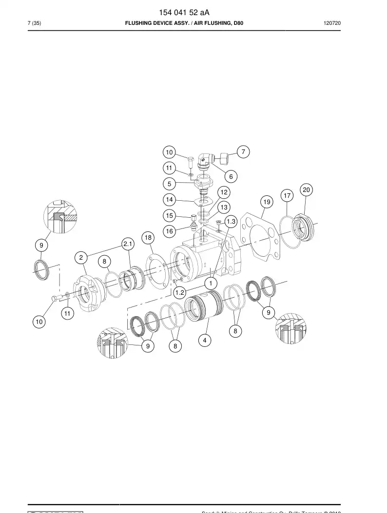 86623779 866 237 79 SEAL KIT - Sandvik Technical Drawing