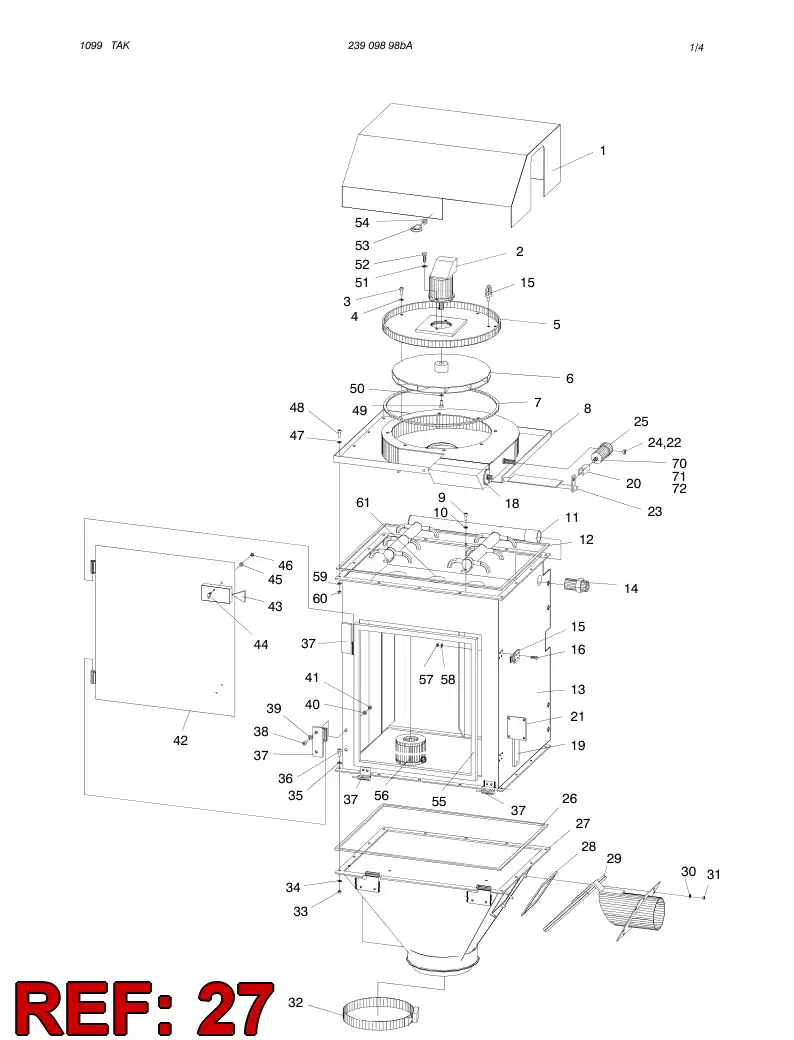 86627709 866 277 09 DUST COLLECTOR BOTTOM PIECE - Sandvik Technical Drawing
