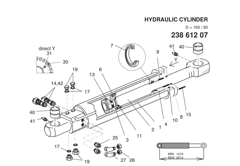 86631809 866 318 09 SEAL KIT FOR CYLINDER - Sandvik Technical Drawing
