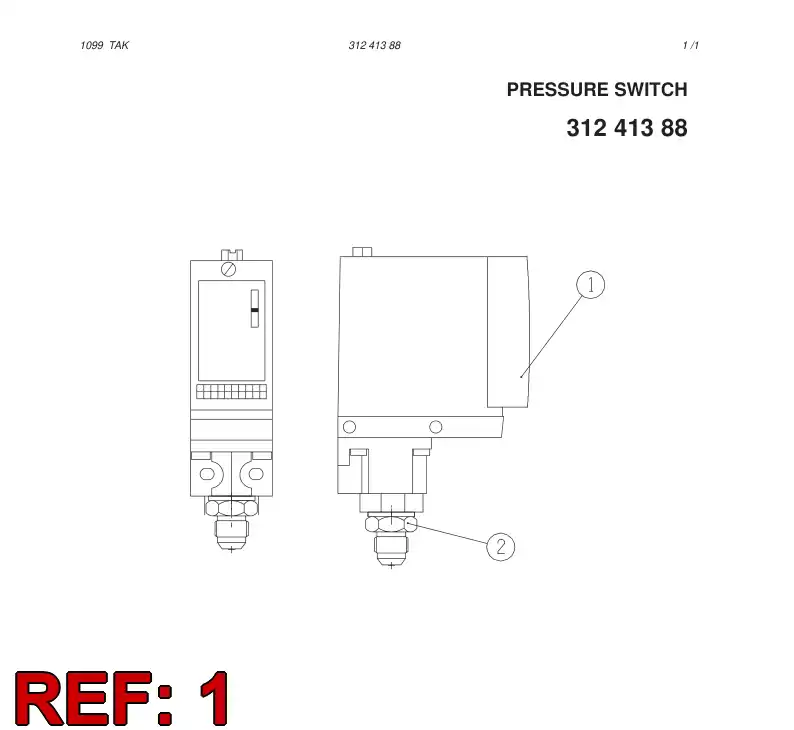 86639509 866 395 09 INTERRUPTOR, PRESIN - Sandvik Technical Drawing