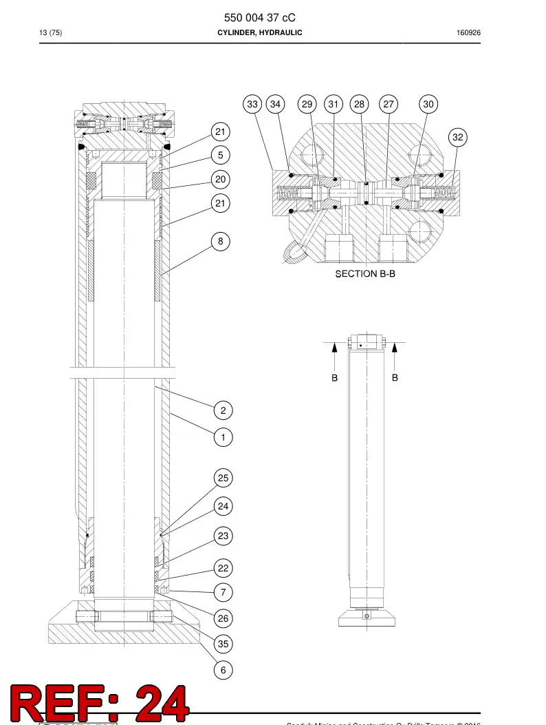 86643299a 866 432 99a Ring, Back-up - Sandvik Technical Drawing
