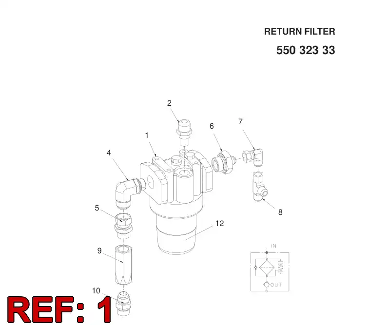 86681309 866 813 09 RETURN FILTER - Sandvik Technical Drawing