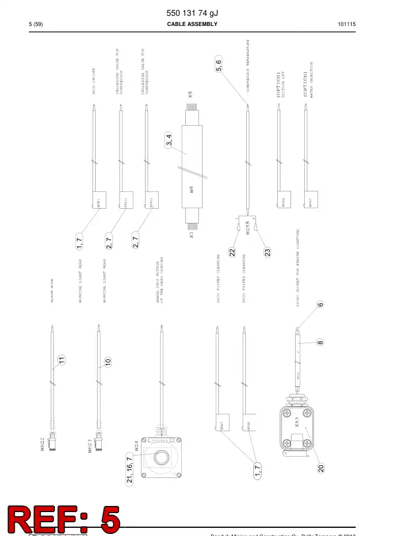 86710859a 867 108 59a Cable - Sandvik Technical Drawing