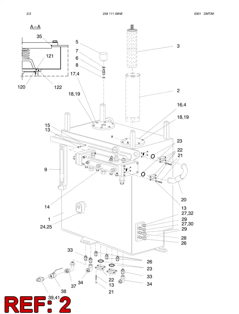 86727159 867 271 59 RETURN OIL FILTER - Sandvik Technical Drawing