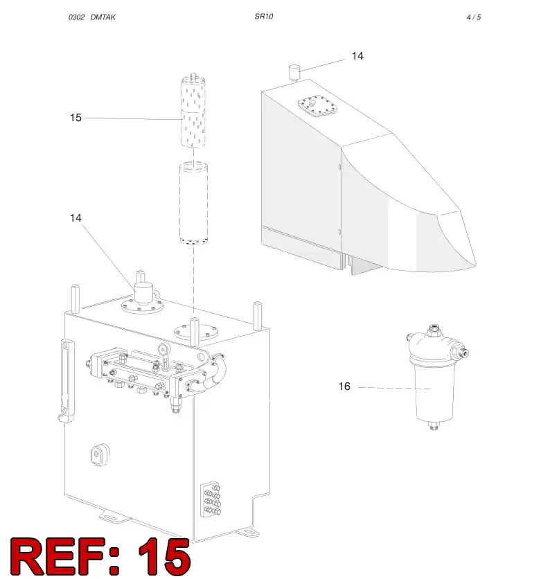 86727289 867 272 89 FILTER CARTRIDGE (RETURN OIL) - Sandvik Technical Drawing