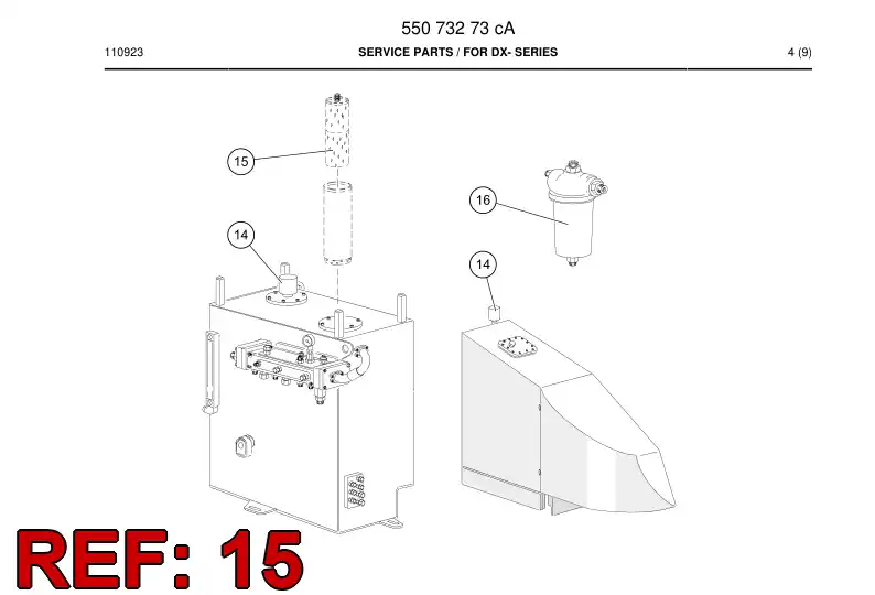 86727289b 867 272 89b Filter Element, Return - Sandvik Technical Drawing