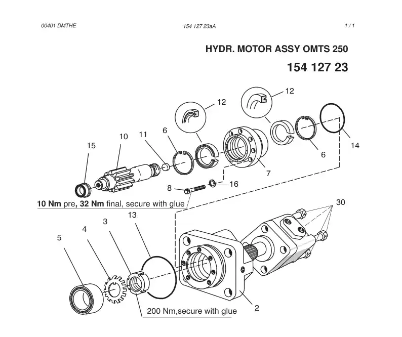 86766699 867 666 99 SEAL KIT FOR HYDRRAULIC MOTOR - Sandvik Technical Drawing
