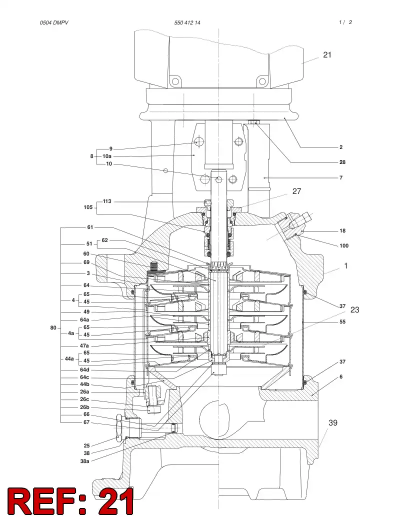 86819439 868 194 39 SQUIRREL-CAGE MOTOR - Sandvik Technical Drawing