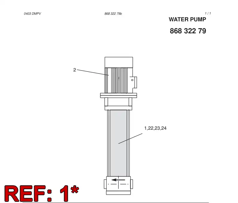 86832309 868 323 09 WATER PUMP - Sandvik Technical Drawing
