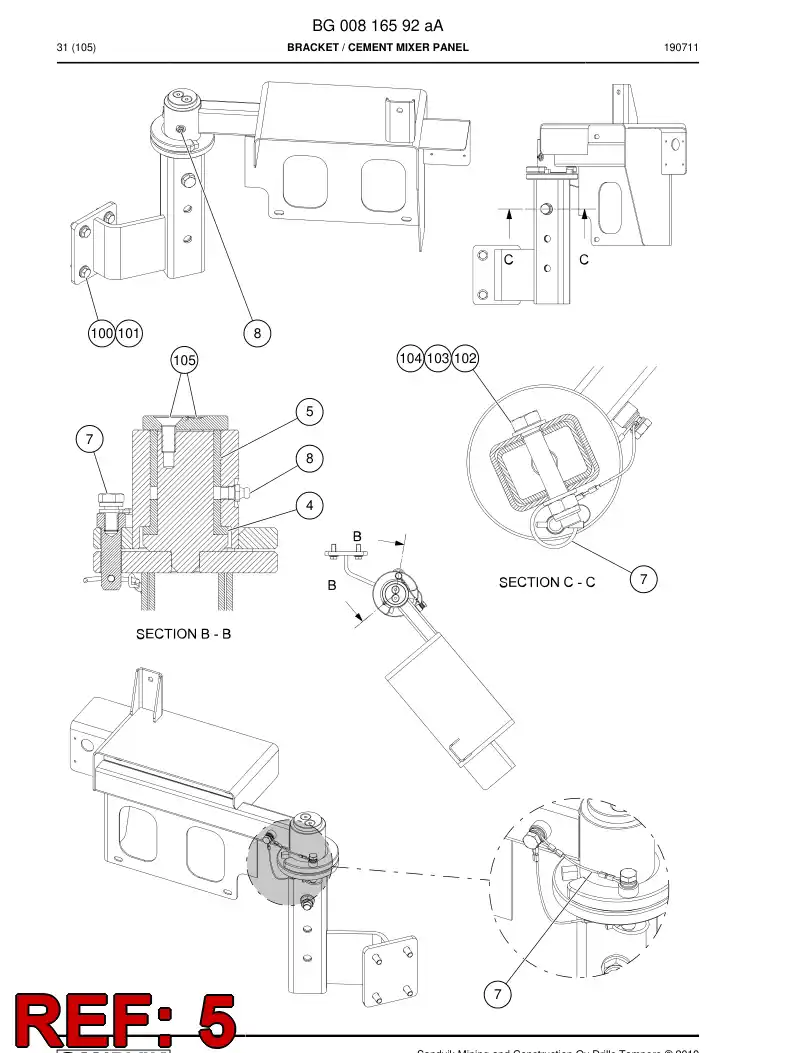 86848669 868 486 69 Bushing, Bearing - Sandvik Technical Drawing