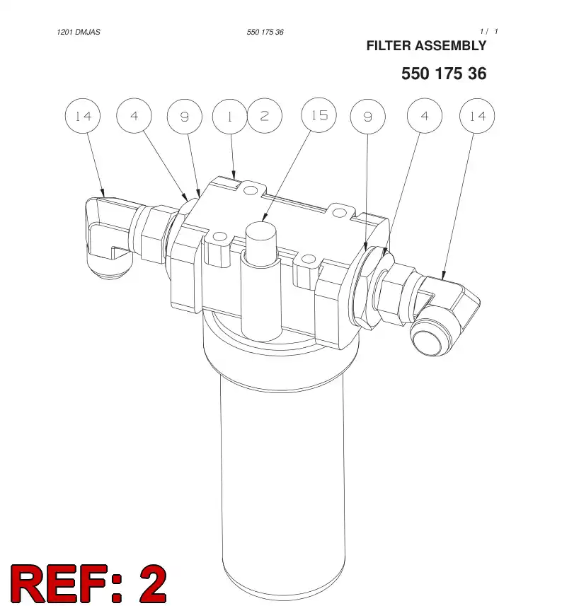 86851479 868 514 79 HYDR. FILTER ASSY - Sandvik Technical Drawing