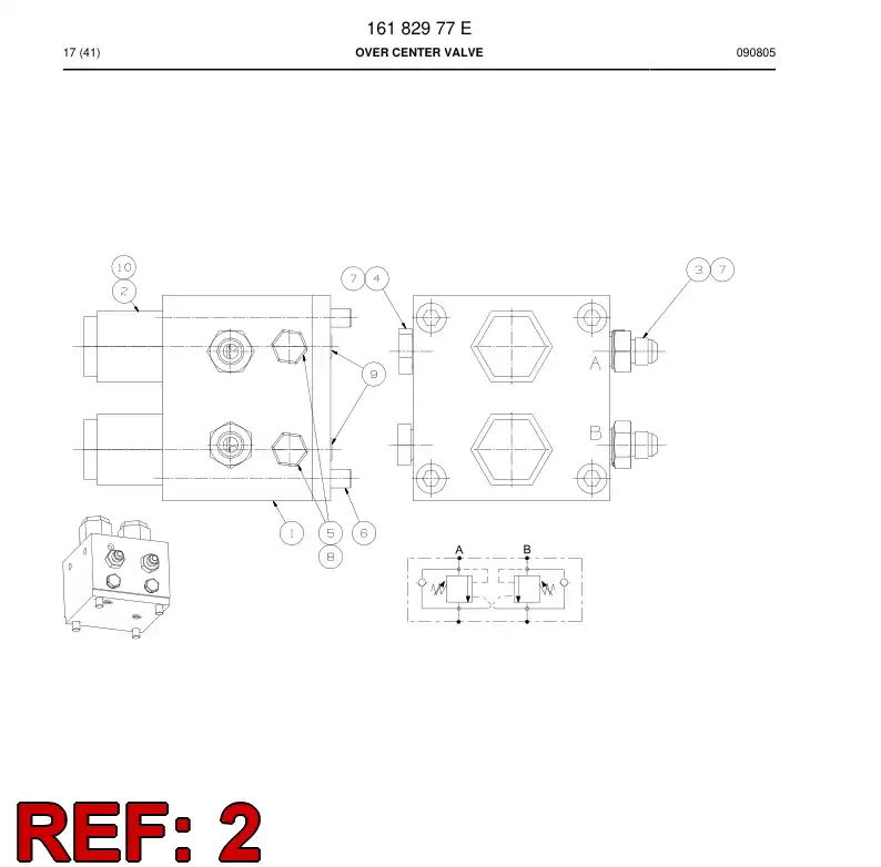86869759 868 697 59 Overcenter valve - Sandvik Technical Drawing