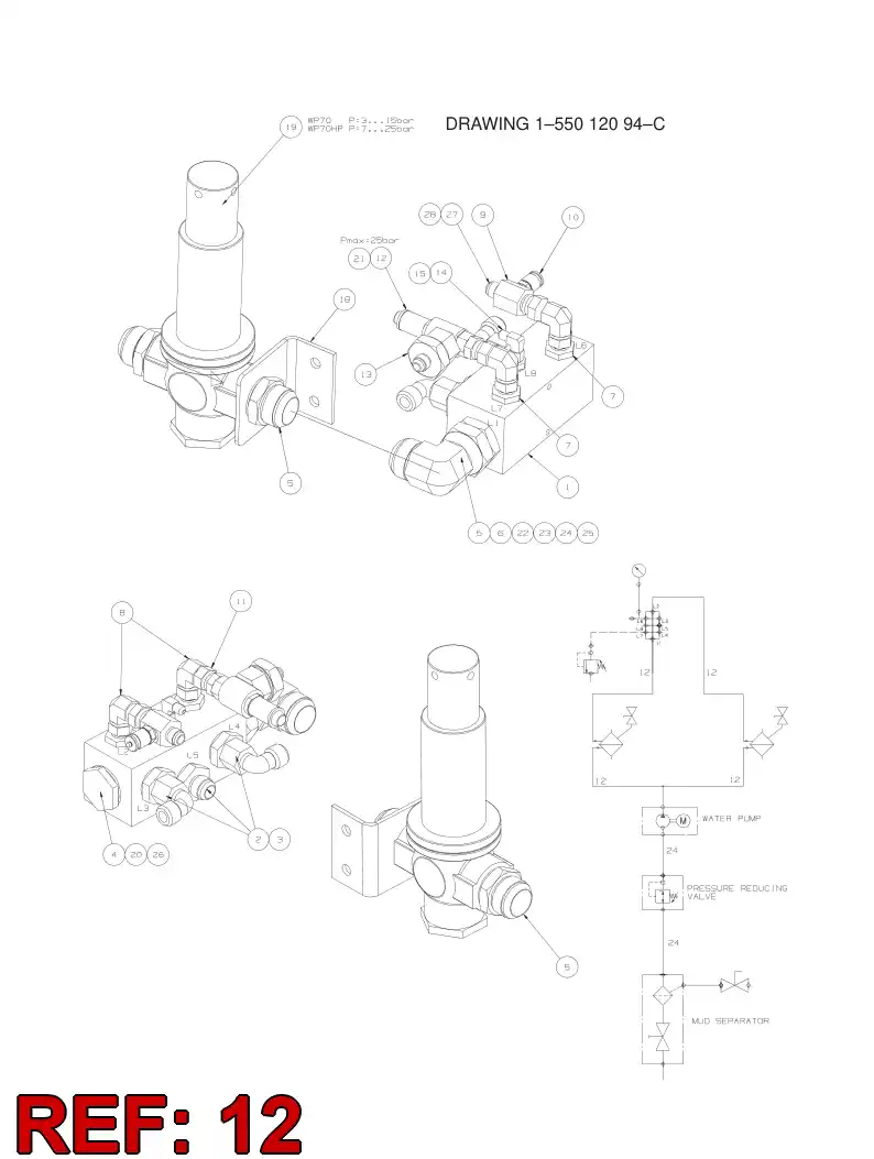 86906649 869 066 49 Valve, Pressure Relief - Sandvik Technical Drawing