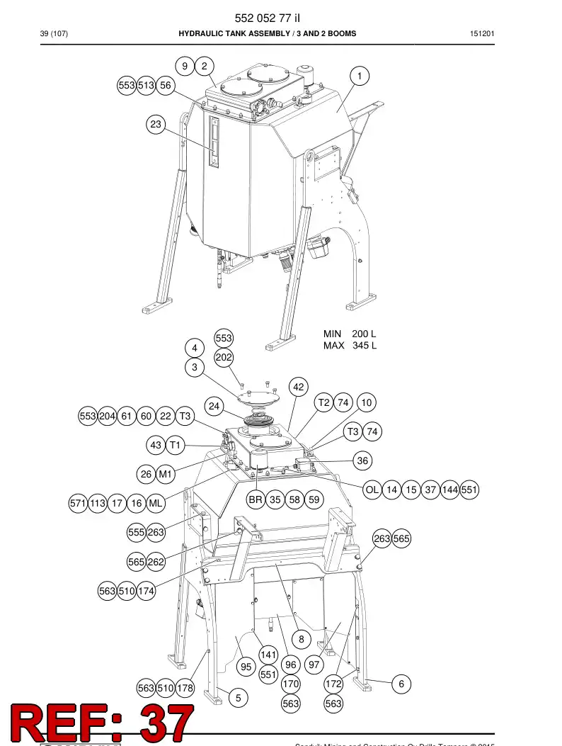 86924559a 869 245 59a Switch, Level - Sandvik Technical Drawing