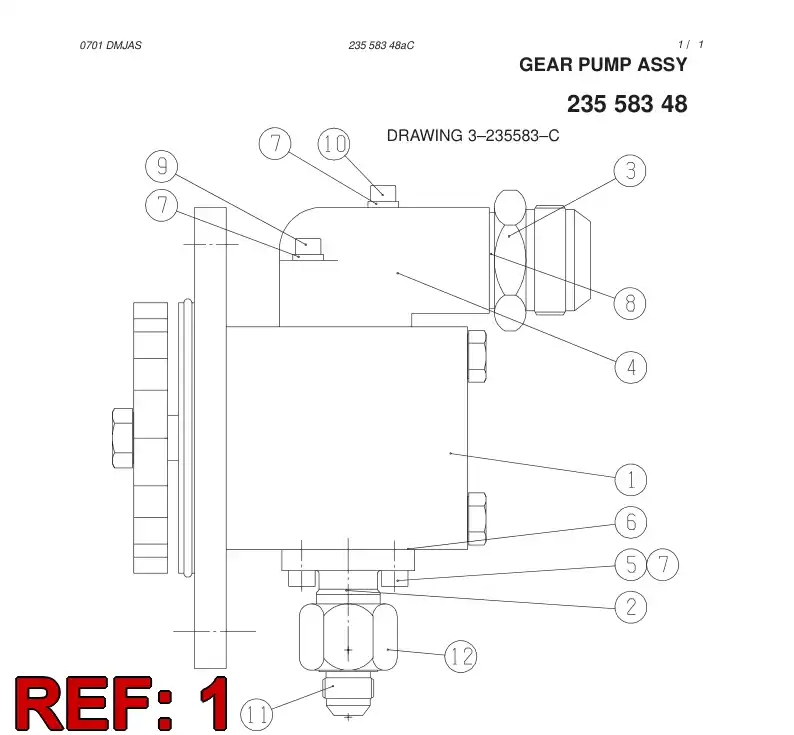 86955709 869 557 09 GEAR PUMP - Sandvik Technical Drawing