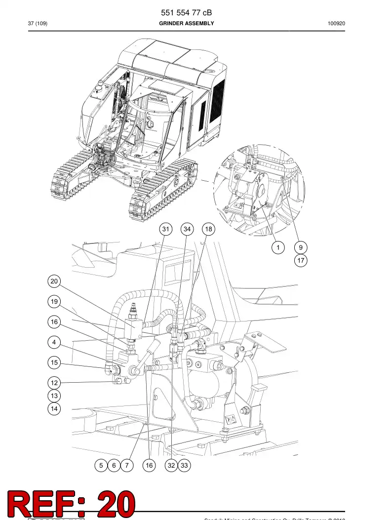 86963309 869 633 09 Flow control valve - Sandvik Technical Drawing
