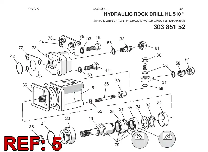 86979009 869 790 09 HYDRAULIC MOTOR ASSY - Sandvik Technical Drawing