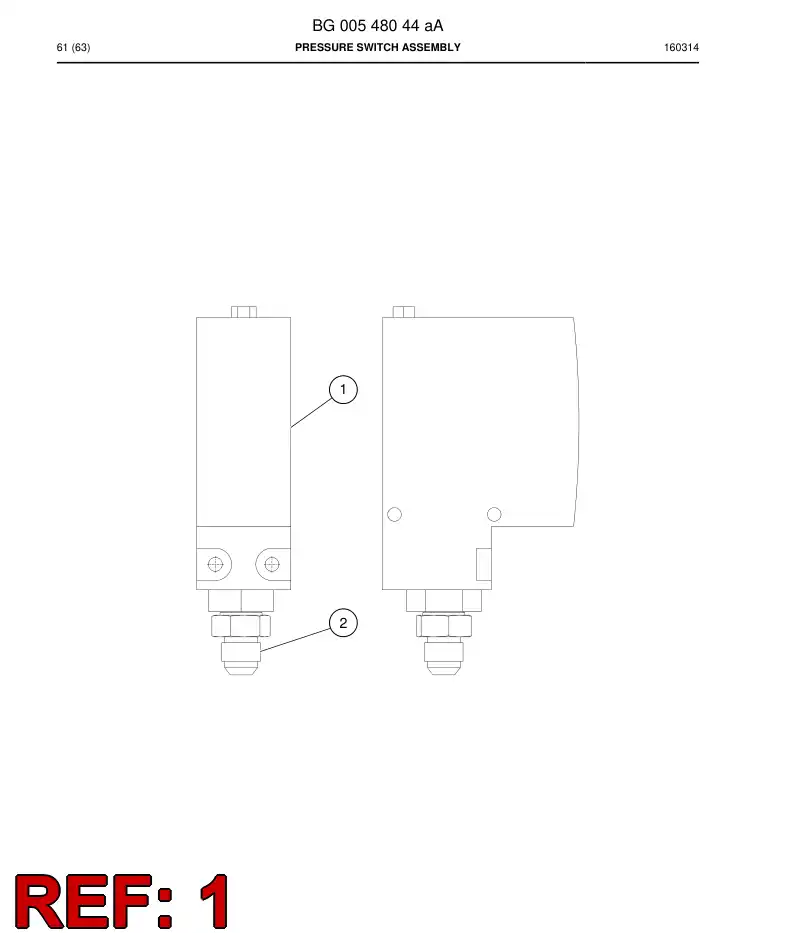 87025639a 870 256 39a Switch, Pressure - Sandvik Technical Drawing