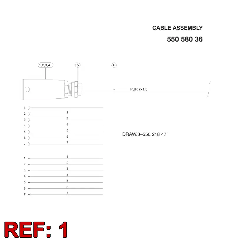 87043009 870 430 09 FEMALE MULTIPOLE CONNECTOR - Sandvik Technical Drawing