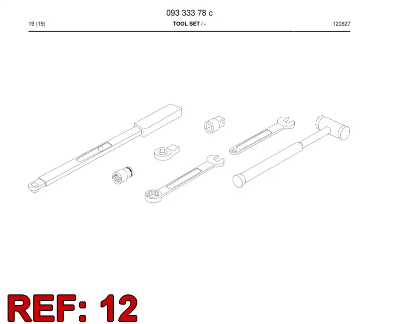 87050419a 870 504 19a Recoilless hammer - Sandvik Technical Drawing