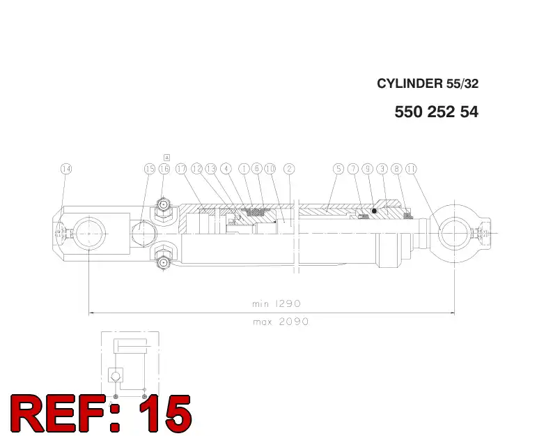 87051559 870 515 59 NON-RETURN VALVE - Sandvik Technical Drawing