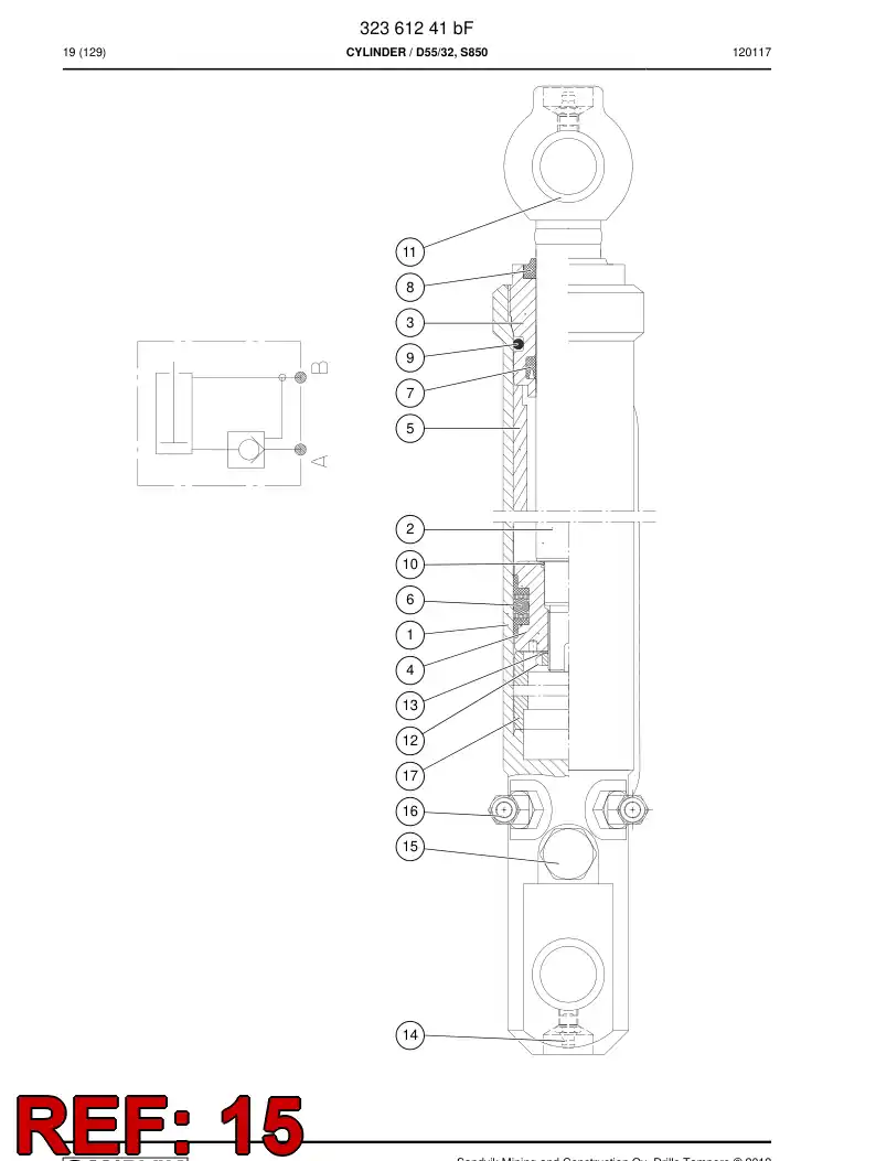 87051559a 870 515 59a Valve, Check, Pilot to Open - Sandvik Technical Drawing