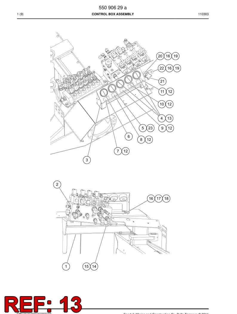 87052289b 870 522 89b Hose Assembly, Hydraulic - Sandvik Technical Drawing