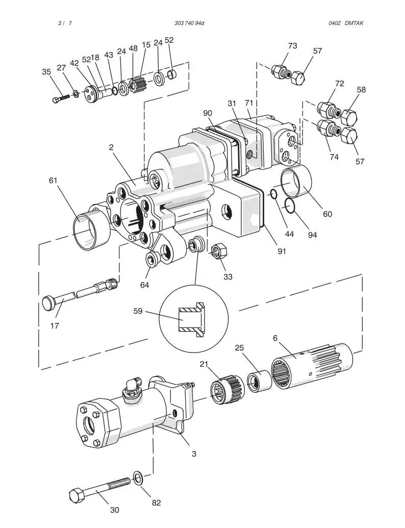 87073529 870 735 29 SEAL KIT FOR HL 600 - Sandvik Technical Drawing